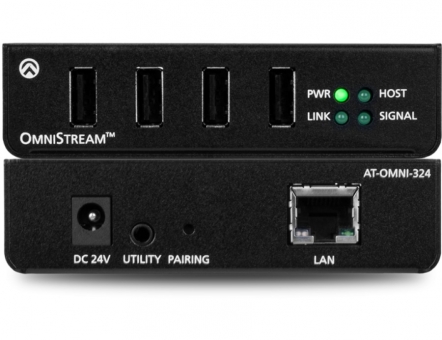 USB хаб-адаптер для устройств 4 порта USB 2.0 в IP сеть AT-OMNI-324
