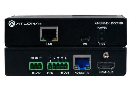 Приёмник HDBaseT на HDMI, с Ethernet, управлением и PoE до 100 м AT-UHD-EX-100CE-RX