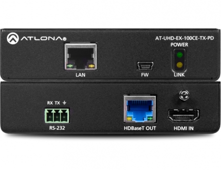 Передатчик HDMI по HDBaseT с Ethernet, управлением и PoE до 100 м AT-UHD-EX-100CE-TX-PD